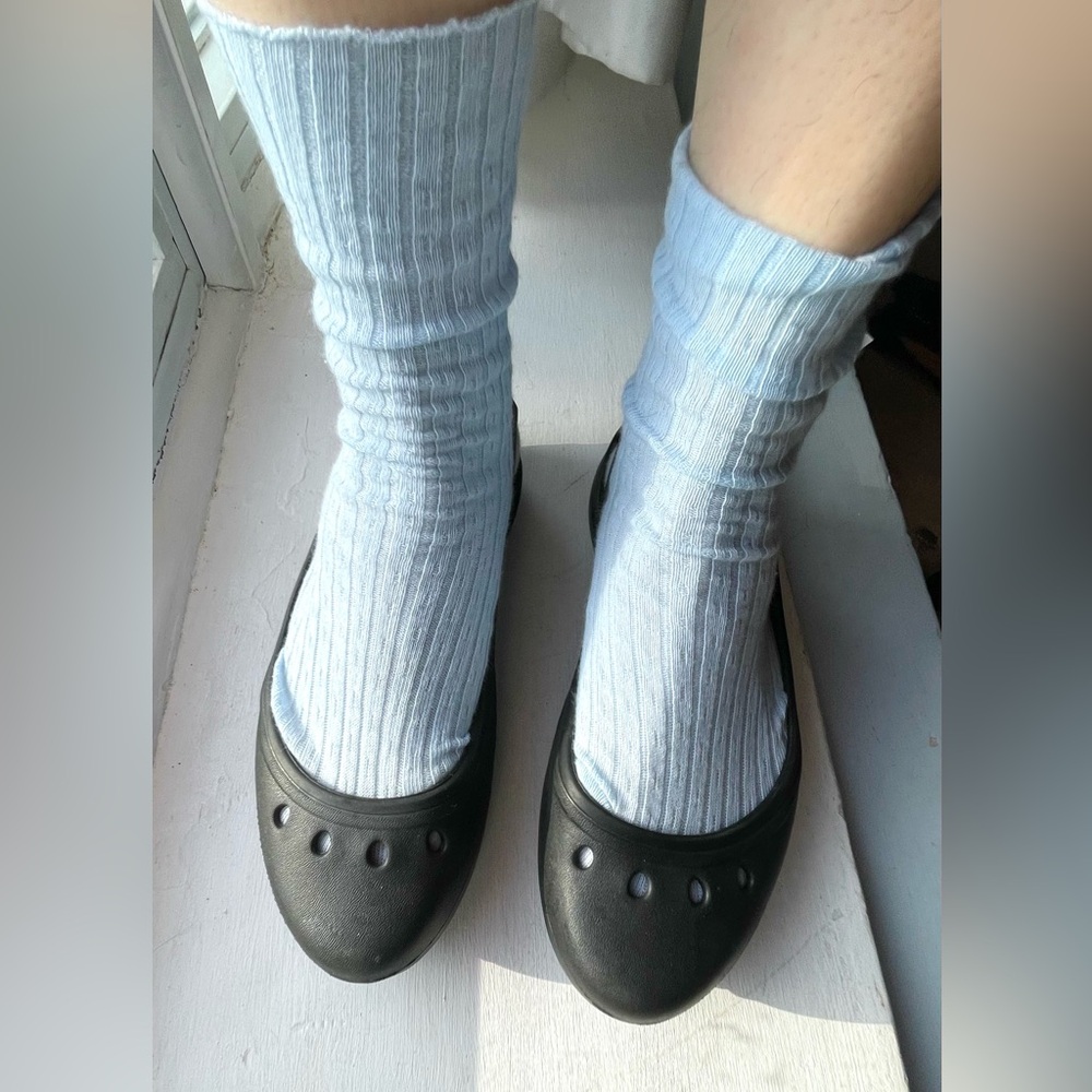 Black Croc ballet flats size 7